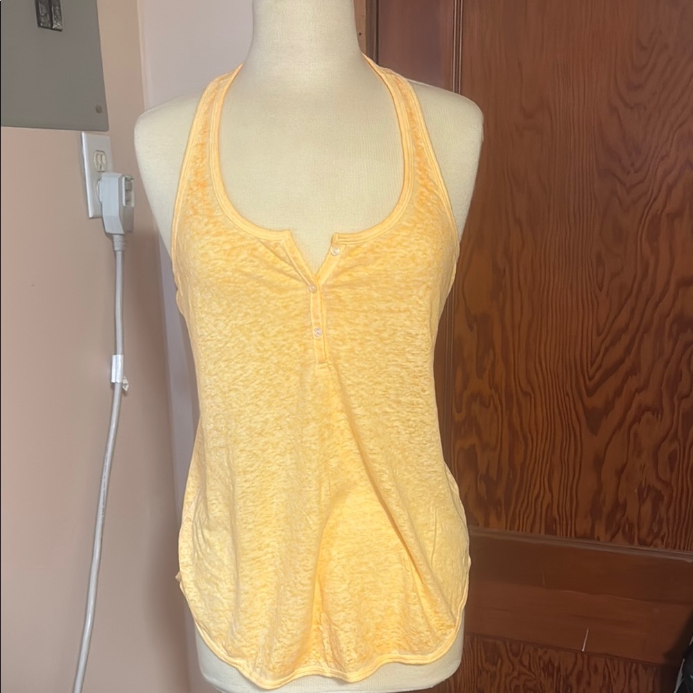 American Eagle Outfitters Yellow burnout Sleeveless Tank Top